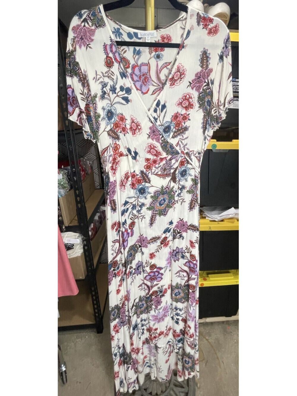 Patrons Of Peace Floral Faux Wrap Maxi Dress Sz Med Everyday Casual Boho READ